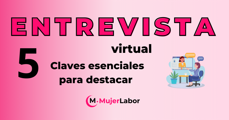 Ilustración de entrevista virtual con 5 claves para destacar