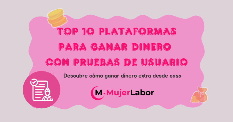 Infografía que muestra 10 plataformas para ganar dinero probando aplicaciones.
