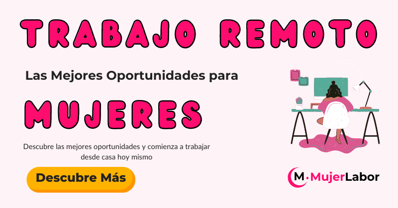 Mujer trabajando desde casa frente a un ordenador, guía sobre las mejores oportunidades de trabajo remoto para mujeres.