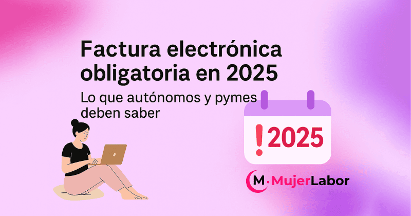 Ilustración sobre la factura electrónica obligatoria en 2025 para autónomas y pymes.