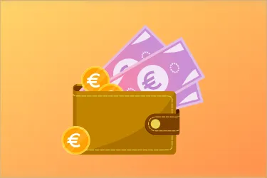 Monedero con billetes y monedas simbolizando ingresos financieros.