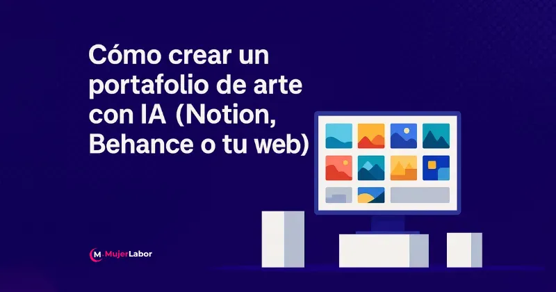 Cómo crear un portafolio de arte con inteligencia artificial usando Notion, Behance o una web propia