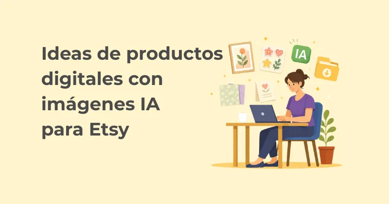 Ideas de productos digitales con imágenes IA para vender en Etsy