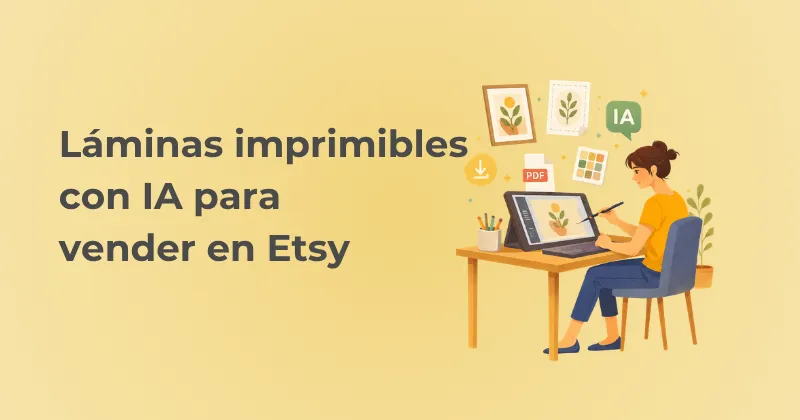 Láminas imprimibles con IA para vender en Etsy